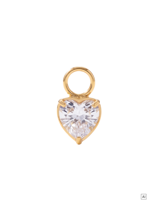 White Heart Ohrring-Charm