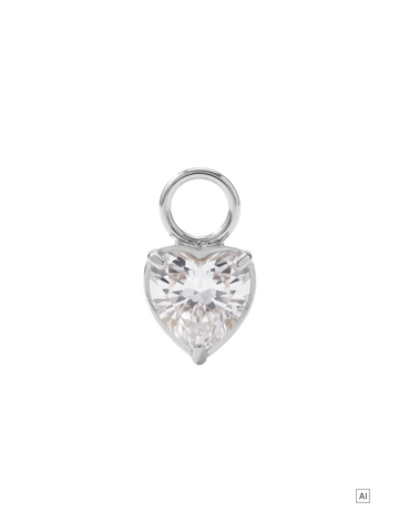 Charm para pendientes White Heart