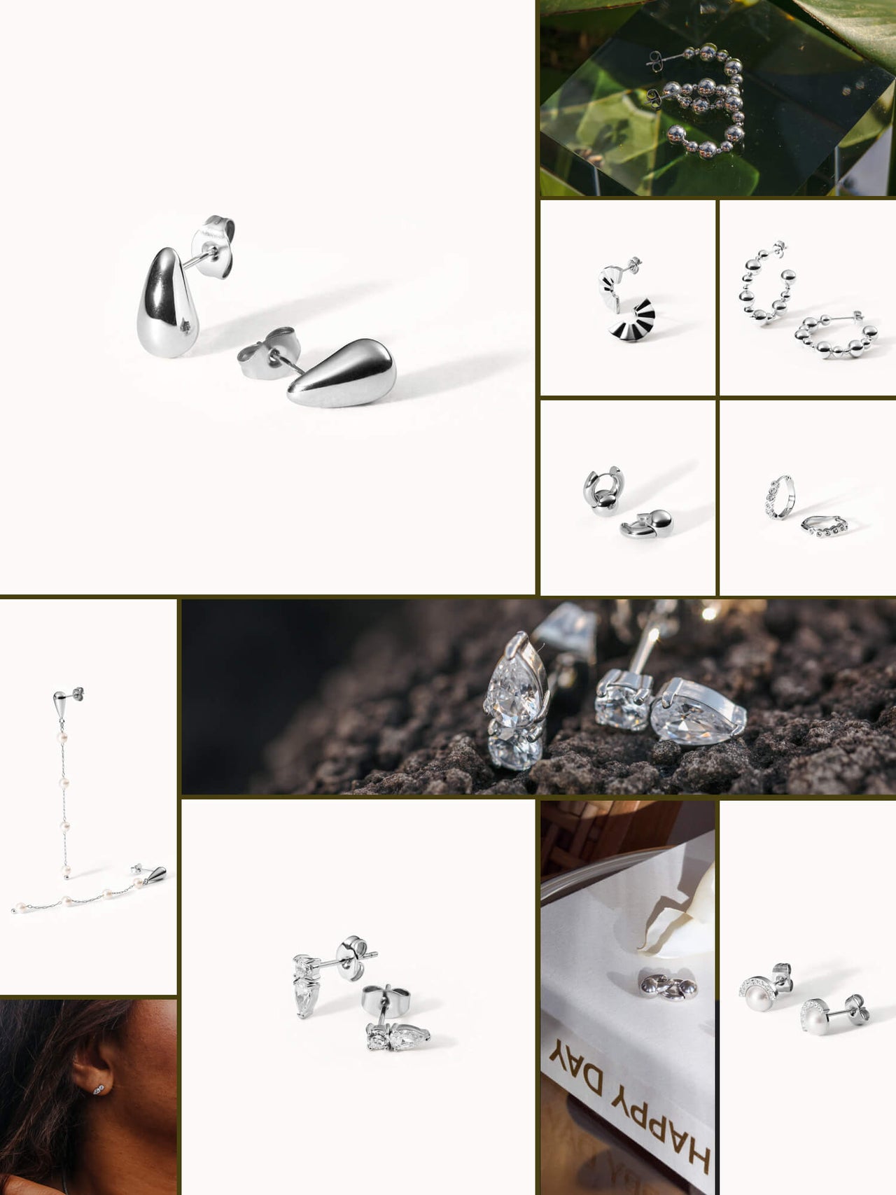 Silberne Ohrringe von PURELEI mit modernem Design, elegant und zeitlos.