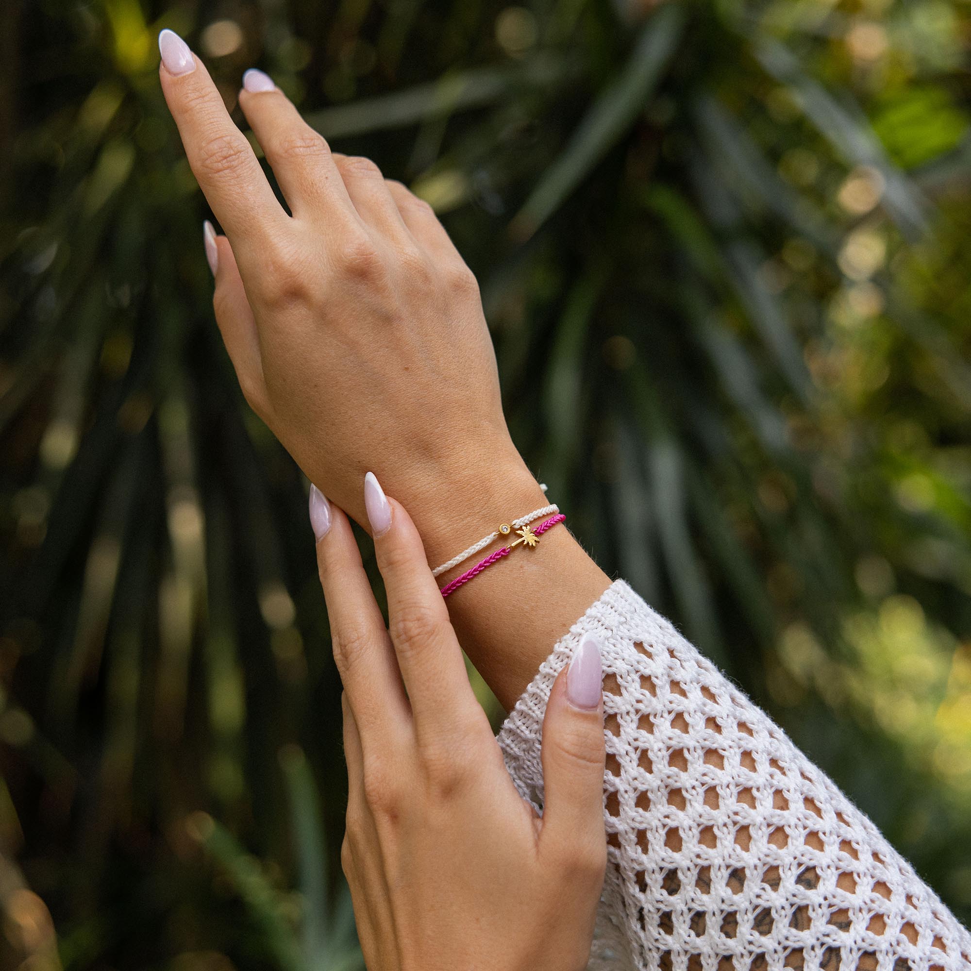 Roze eiland armbandset