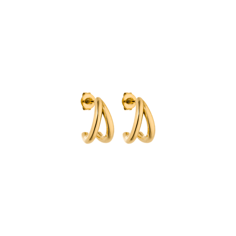 PURELEI Airflow Ohrringe aus 18K Gold Edelstahl, elegant geschwungen, fein und feminin für besondere Looks.