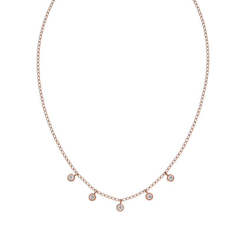 Roségoldene Kette mit funkelnden Anhängern, elegant und feminin – PURELEI.