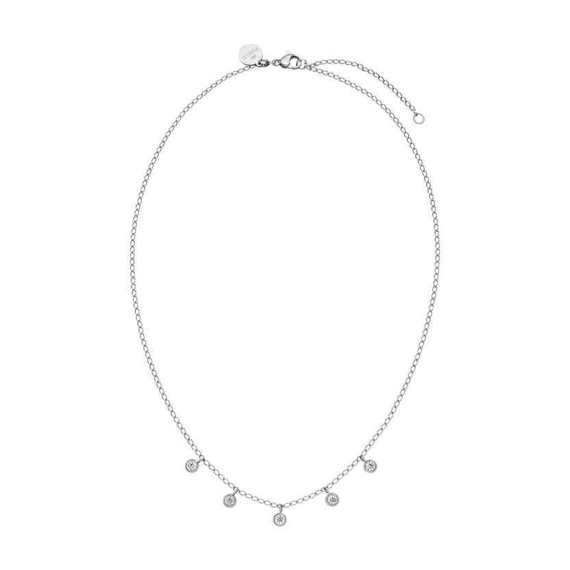 Silberne Kette mit funkelnden Anhängern, elegant und zeitlos – PURELEI.