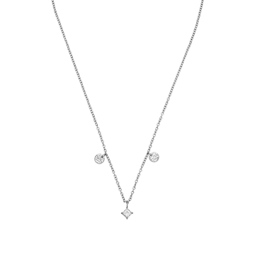Silberne Kette mit funkelnden Anhängern, elegant und modern, von PURELEI.
