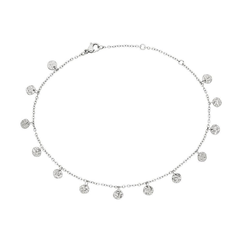 PURELEI Malihini Coin Fusskettchen in Silber mit feinen Münzanhängern, elegant und nickelfrei, minimalistisch und zeitlos.
