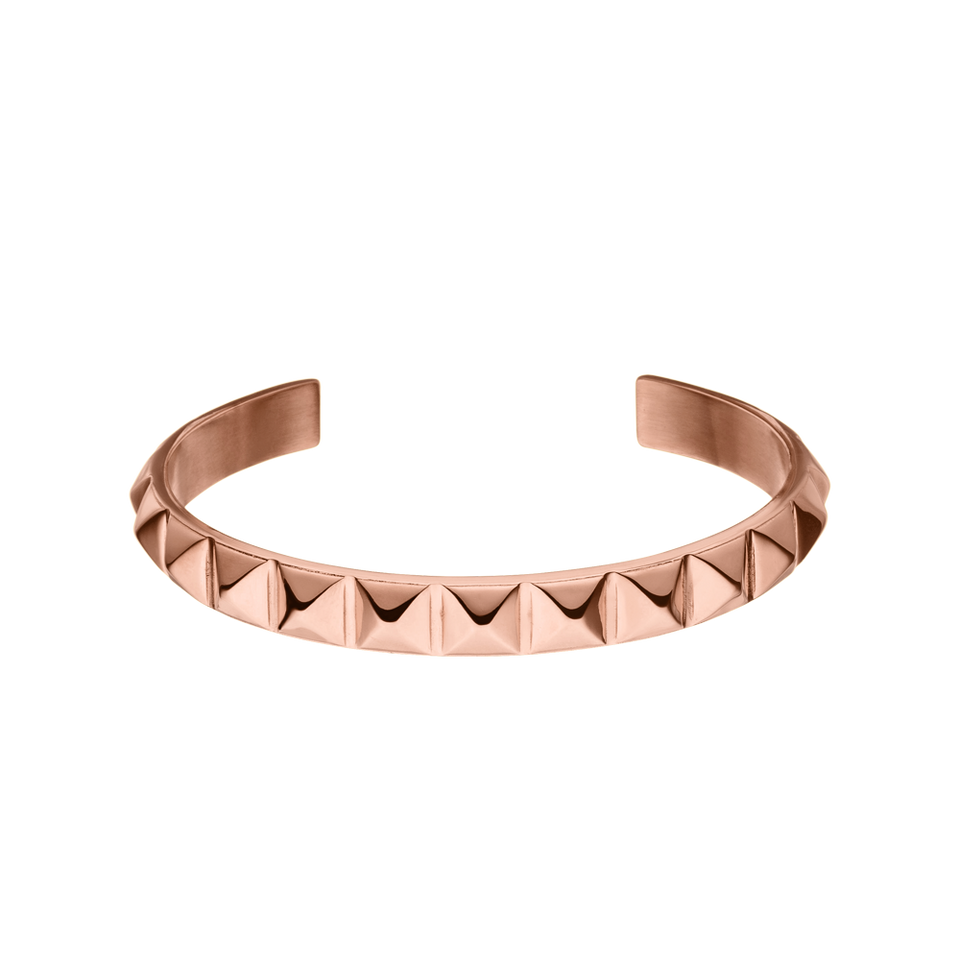 PURELEI Be You Armcuff aus rosévergoldetem Edelstahl mit Nieten, clean & elegant, femininer Island-Spirit sichtbar.