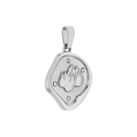 Silberner Anhänger mit Bergmotiv und funkelnden Akzenten von PURELEI, elegant und modern.