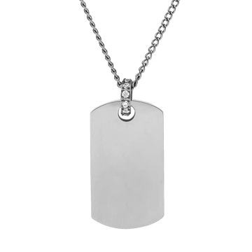 Plate Charm Kette aus nickelfreiem Silber mit Zirkonia, elegant und pur, PURELEI-Statement für feminine Leichtigkeit.