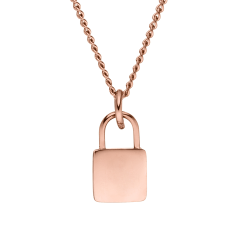 PURELEI Padlock Charm Kette in roségold, verstellbar, zeitlos elegant und nickelfrei für feminine Looks.