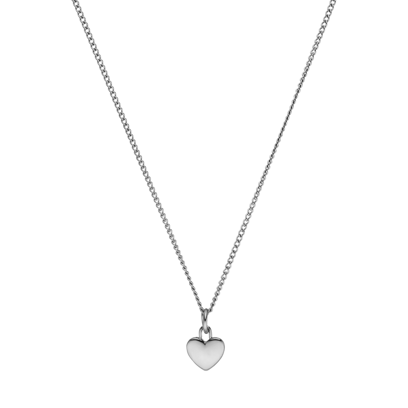 PURELEI Heart Charm Kette in silbernem Edelstahl mit filigranem Herzanhänger, elegant und zeitlos.