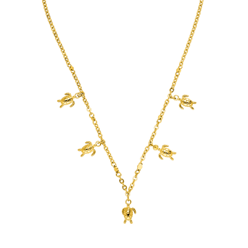 Goldene Kette mit Schildkröten-Anhängern, inspiriert von PURELEI.