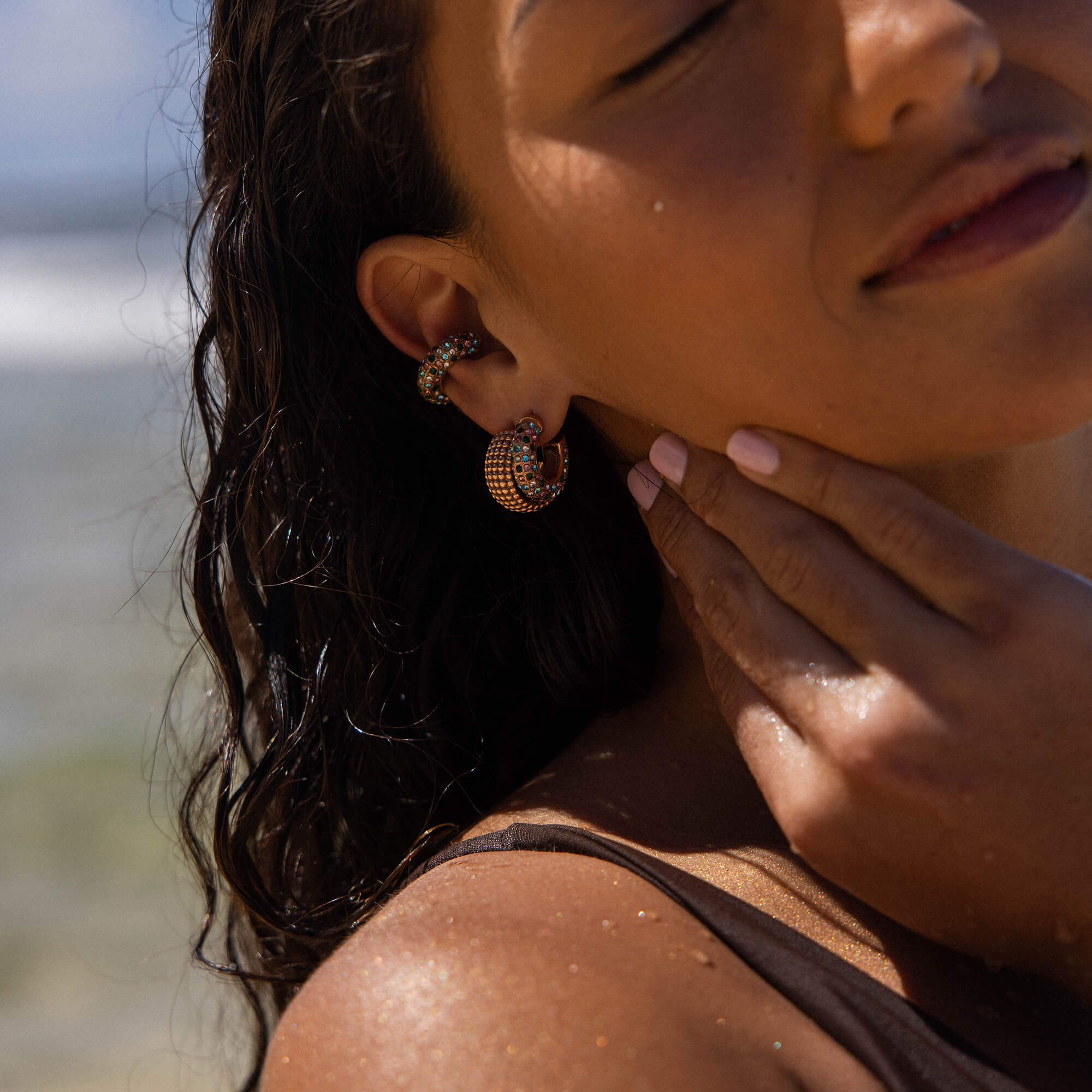 Colorful Glitter Earcuff