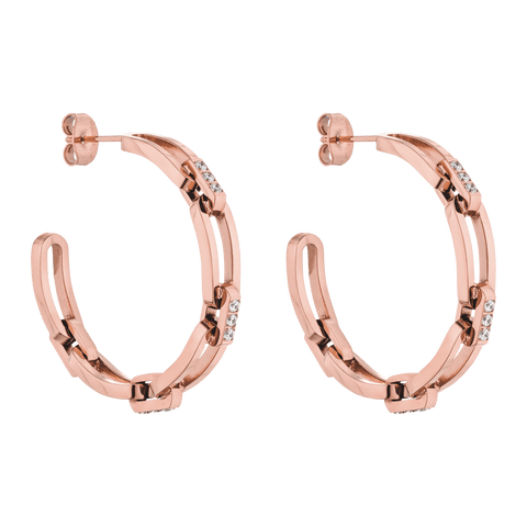 PURELEI Always Ohrringe in Roségold mit Zirkonia, Ketten-Glieder-Design, elegant und feminin, nickelfrei.