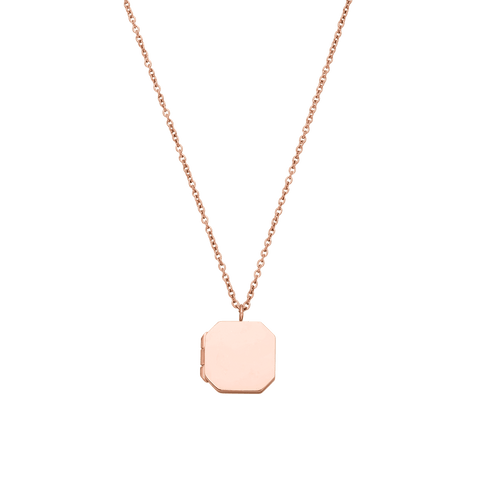 Roségoldene Kette mit octagonalem Anhänger von PURELEI, elegant und modern.