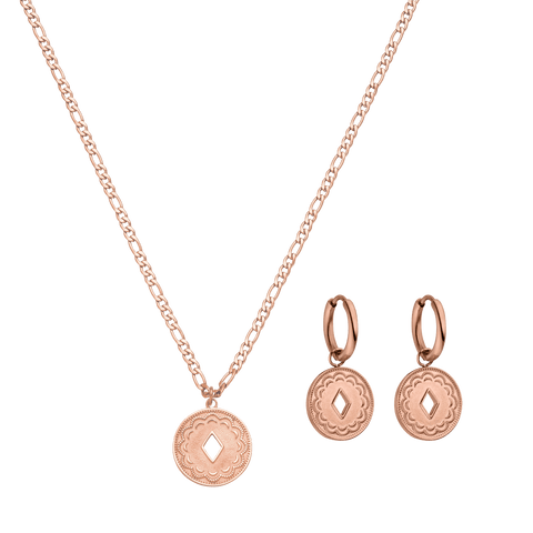 Roségoldenes Schmuckset von PURELEI mit filigranem Design und eleganter Ausstrahlung.