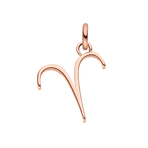 Widder Zodiac Charm in 18K Roségold, feines Symbol für das Sternzeichen, elegant und nickelfrei von PURELEI.
